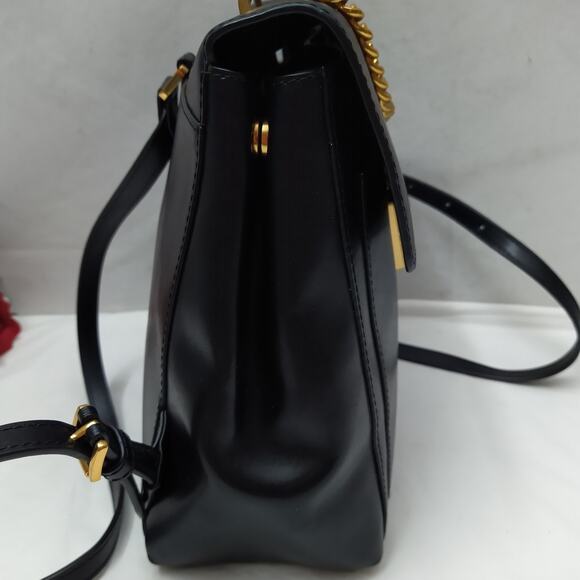 Michael Kors Mindy Black Leather Chain Pushlock Flap Closure Backpack - $398 main image 5